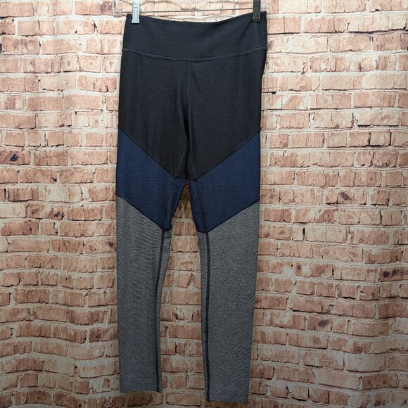 Outdoor Voices Black and Gray Colorblock Leggings - Picture 1 of 8
